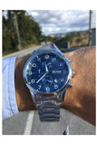 Hugo Boss Aeroliner Blue Dial Silver Steel Strap Watch for Men - 1513183 Authentic Buy Shop Now