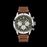 Breitling Super Avi B04 Chronograph GMT 46 Curtiss Warhawk Green Dial Brown Leather Strap Watch for Men - AB04452A1L1X1 Authentic Buy Shop Now