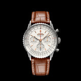 Breitling Navitimer B01 Chronograph 41 White Dial Brown Leather Strap Watch for Men - AB0139211G1P1 Authentic Buy Shop Now