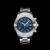Breitling Avenger Chronograph 45mm Blue Dial Silver Steel Strap Watch for Men - A13317101C1A1 Authentic Buy Shop Now