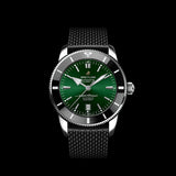 Breitling Superocean Heritage B20 Automatic 46 Green Dial Black Mesh Bracelet Watch for Men - AB2020121L1S1 Authentic Buy Shop Now