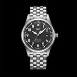 IWC Pilot’s Watch Mark XVIII Black Dial Silver Steel Strap Watch for Men - IW327015 Authentic Buy Shop Now