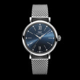 IWC Portofino Automatic Blue Dial Silver Mesh Bracelet Watch for Women - IW357404 Authentic Buy Shop Now