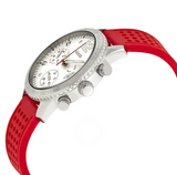 Guess Marina Chronograph Quartz White Dial Red Rubber Strap Watch for Women - W1025L2 Authentic Buy Shop Now
