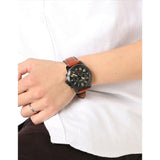 Fossil Grant Chronograph Black Dial Brown Leather Strap Watch for Men - FS5241 Authentic Buy Shop Now