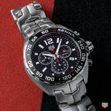 Tag Heuer Senna Chronograph Special Edition Black Dial Silver Steel Strap Watch for Men - CAZ1015.BA0883 Authentic Buy Shop Now