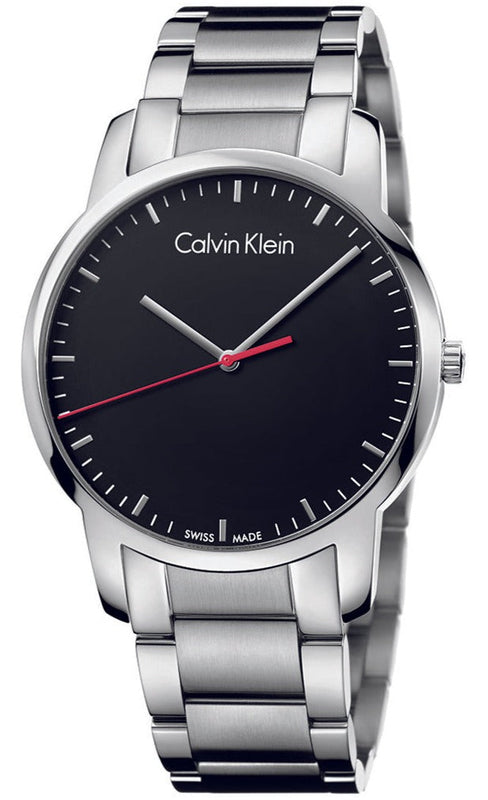Calvin Klein City Black Dial Silver Steel Strap Watch for Men - K2G2G141 Authentic Buy Shop Now