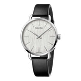 Calvin Klein Even White Dial Black Leather Strap Watch for Women - K7B211C6 Authentic Buy Shop Now