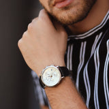 Calvin Klein High Noon Chronograph White Dial Black Leather Strap Watch for Men - K8M271C6 Authentic Buy Shop Now