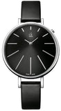 Calvin Klein Equal Black Dial Black Leather Strap Watch for Women - K3E231C1 Authentic Buy Shop Now