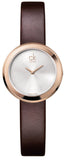 Calvin Klein Firm White Dial Brown Leather Strap Watch for Women - K3N236G6 Authentic Buy Shop Now