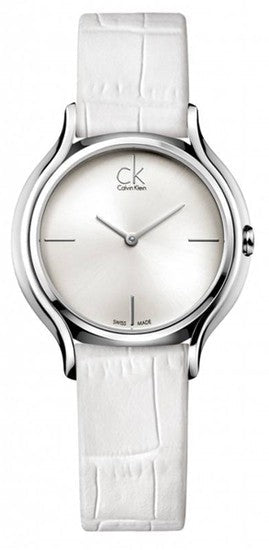 Calvin Klein Skirt White Dial White Leather Strap Watch for Women - K2U231K6 Authentic Buy Shop Now