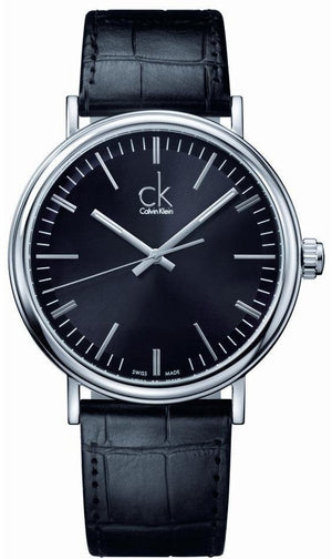 Calvin Klein Surround Black Dial Black Leather Strap Watch for Men - K3W211C1 Authentic Buy Shop Now
