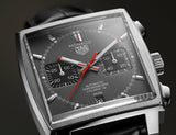 Tag Heuer Monaco Calibre 12 Final Edition Chronograph Grey Dial Black Leather Strap Watch for Men - CAW211J.FC6476 Authentic Buy Shop Now