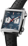 Tag Heuer Monaco Automatic Chronograph Blue Dial Black Leather Strap Watch for Men - CAW211P.FC6356 Authentic Buy Shop Now