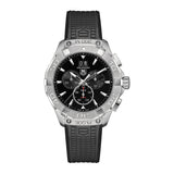 Tag Heuer Aquaracer Chronograph Black Dial Black Rubber Strap Watch for Men - CAY1110.FT6041 Authentic Buy Shop Now