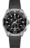 Tag Heuer Carrera Aquaracer Quartz Chronograph Black Dial Black Rubber Strap Watch for Men - CAY111A.FT6041 Authentic Buy Shop Now