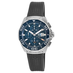 Tag Heuer Aquaracer Chronograph Blue Dial Black Rubber Strap Watch for Men - CAY111B.FT6041 Authentic Buy Shop Now