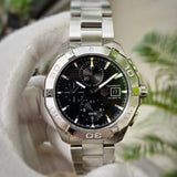 Tag Heuer Aquaracer Automatic Chronograph Black Dial Silver Steel Strap Watch for Men - CAY2110.BA0927 Authentic Buy Shop Now