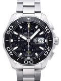 Tag Heuer Aquaracer Calibre 16 Day-Date Black Dial Silver Steel Strap Watch for Men - CAY211A.BA0927 Authentic Buy Shop Now
