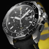 Tag Heuer Aquaracer Automatic Chronograph Black Dial Black Nylon Strap Watch for Men - CAY211A.FC6361 Authentic Buy Shop Now