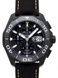 Tag Heuer Aquaracer Chronograph PVD Black Dial Black Nylon Strap Watch for Men - CAY218A.FC6361 Authentic Buy Shop Now