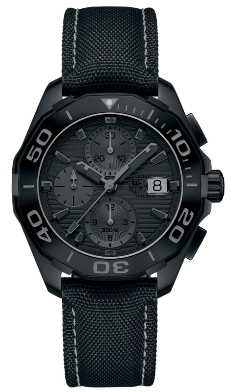Tag Heuer Aquaracer Automatic Chronograph Special Edition Titanium Grey Dial Black Leather Strap Watch for Men - CAY218B.FC6370 Authentic Buy Shop Now