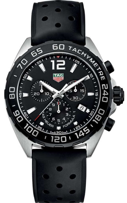 Tag Heuer Formula 1 Black Dial Black Leather Strap Watch for Men - CAZ1010.FT8024 Authentic Buy Shop Now