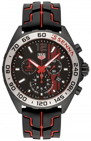 Tag Heuer Formula 1 Ayrton Senna Limited Edition Black Dial Two Tone Rubber Strap Watch for Men - CAZ1019.FT8027 Authentic Buy Shop Now