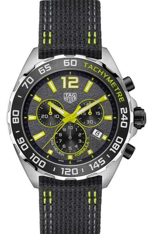Tag Heuer Formula 1 Chronograph Grey Dial Black Nylon Strap Watch for Men - CAZ101AG.FC8304 Authentic Buy Shop Now