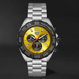 Tag Heuer Formula 1 Quartz Chronograph Yellow Dial Silver Steel Strap Watch for Men - CAZ101AM.BA0842 Authentic Buy Shop Now