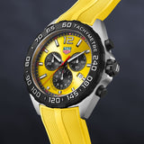 Tag Heuer Formula 1 Chronograph Yellow Dial Yellow Rubber Strap Watch for Men - CAZ101AM.FT8054 Authentic Buy Shop Now