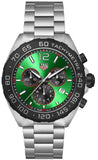Tag Heuer Formula 1 Chronograph Green Dial Silver Steel Strap Watch for Men - CAZ101AP.BA0842 Authentic Buy Shop Now