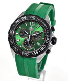Tag Heuer Formula 1 Chronograph Green Dial Green Rubber Strap Watch for Men - CAZ101AP.FT8056 Authentic Buy Shop Now