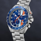 Tag Heuer Formula 1 Gulf Edition Chronograph Blue Dial Silver Steel Strap Watch for Men - CAZ101AT.BA0842 Authentic Buy Shop Now