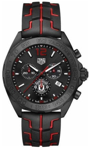 Tag Heuer Formula 1 Manchester United Limited Edition Black Dial Black & Red Rubber Strap Watch for Men - CAZ101J.FT8027 Authentic Buy Shop Now