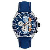 Tag Heuer Formula 1 Gulf Edition Blue Dial Blue Leather Strap Watch for Men - CAZ101N.FC8243 Authentic Buy Shop Now