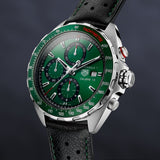 Tag Heuer Formula 1 Calibre 16 Automatic Chronograph Green Dial Black Leather Strap Watch for Men - CAZ2016.FC6473 Authentic Buy Shop Now