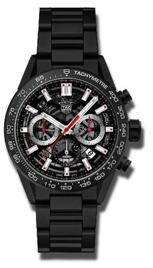 Tag Heuer Carrera Automatic Chronograph Black Dial Black Steel Strap Watch for Men - CBG2090.BH0661 Authentic Buy Shop Now