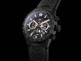 Tag Heuer Carrera Chronograph Steel & Ceramic Black Dial Black Rubber Strap Watch for Men - CBG2090.FT6145 Authentic Buy Shop Now