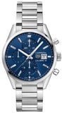 Tag Heuer Carrera Chronograph 41mm Blue Dial Silver Steel Strap Watch for Men - CBK2112.BA0715 Authentic Buy Shop Now