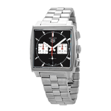 Tag Heuer Monaco Automatic Chronograph Black Dial Silver Steel Strap Watch for Men - CBL2113.BA0644 Authentic Buy Shop Now