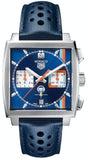 Tag Heuer Monaco Gulf Automatic Chronograph Blue Dial Blue Leather Strap Watch for Men - CBL2115.FC6494 Authentic Buy Shop Now