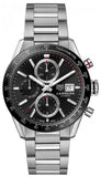 Tag Heuer Carrera Automatic Chronograph Black Dial Silver Steel Strap Watch for Men - CBM2110.BA0651 Authentic Buy Shop Now