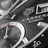 Tag Heuer Carrera Automatic Chronograph Black Dial Silver Steel Strap Watch for Men - CBM2110.BA0651 Authentic Buy Shop Now