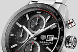 Tag Heuer Carrera Automatic Chronograph Black Dial Silver Steel Strap Watch for Men - CBM2110.BA0651 Authentic Buy Shop Now