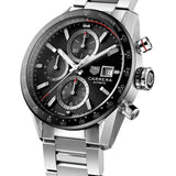 Tag Heuer Carrera Automatic Chronograph Black Dial Silver Steel Strap Watch for Men - CBM2110.BA0651 Authentic Buy Shop Now