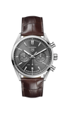 Tag Heuer Carrera Chronograph Grey Dial Brown Leather Strap Watch for Men - CBN2012.FC6483 Authentic Buy Shop Now