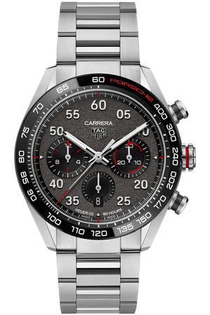 Tag Heuer Carrera Porsche Chronograph Grey Dial Silver Steel Strap Watch for Men - CBN2A1F.BA0643 Authentic Buy Shop Now