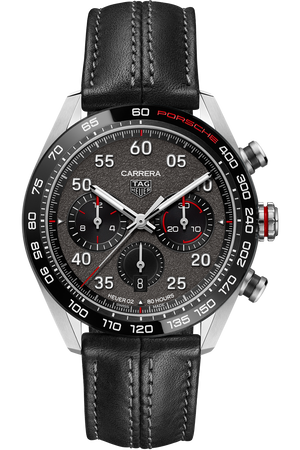 Tag Heuer Carrera Porsche Chronograph Special Edition Black Dial Black Leather Strap Watch for Men - CBN2A1F.FC6492 Authentic Buy Shop Now